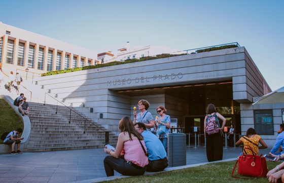 The entrance and forecourt of the Museo Reina Sofía in Madrid