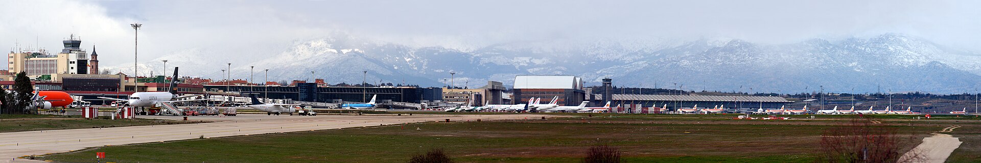 Panoramic view of Madrid Barajas Airport