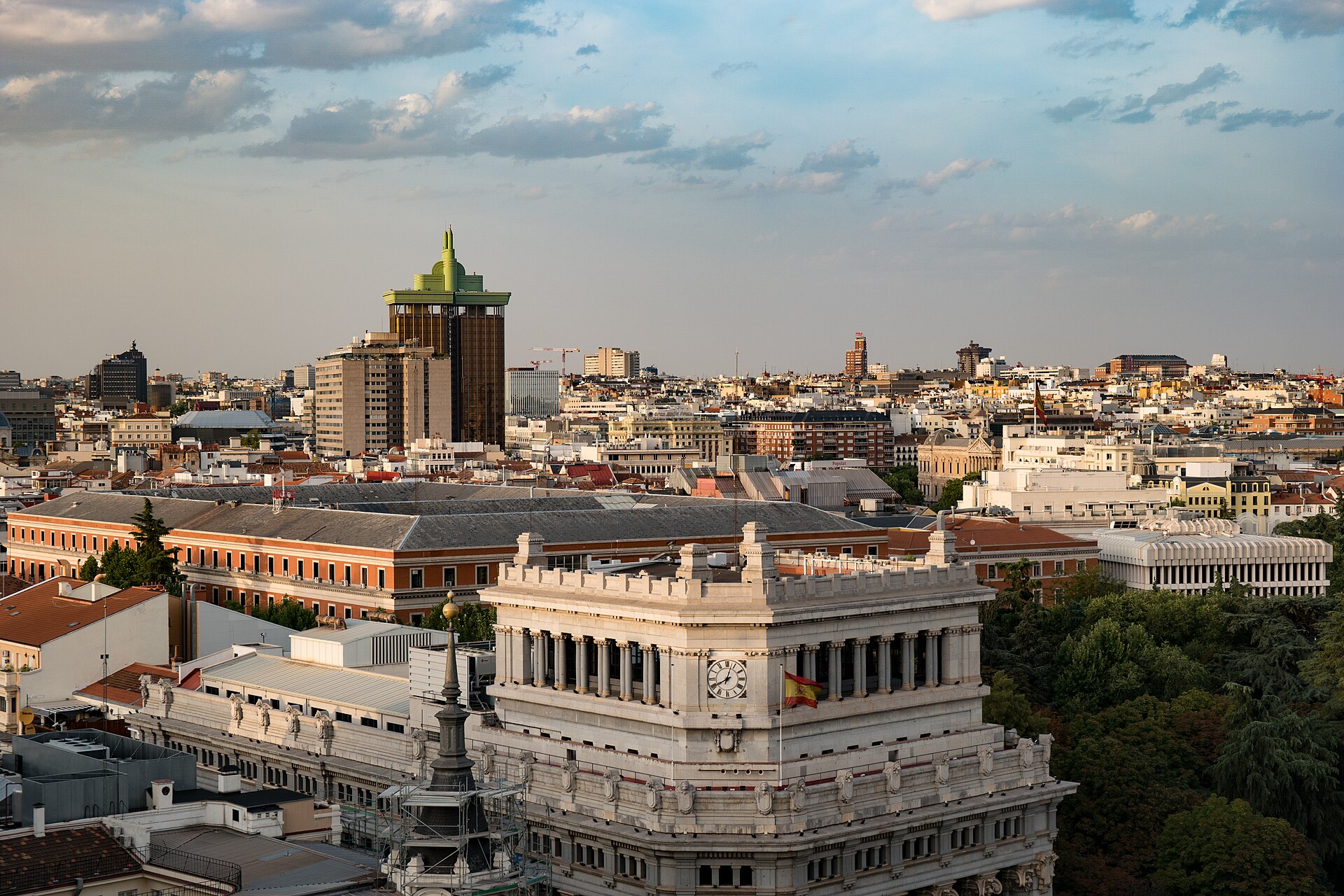 The rooftops and towers of the Madrid skyline