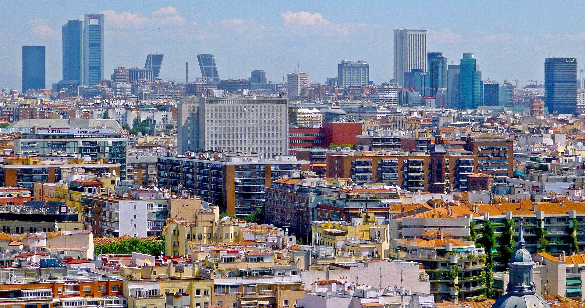View over Madrid from the rooftop of the Edificio España
