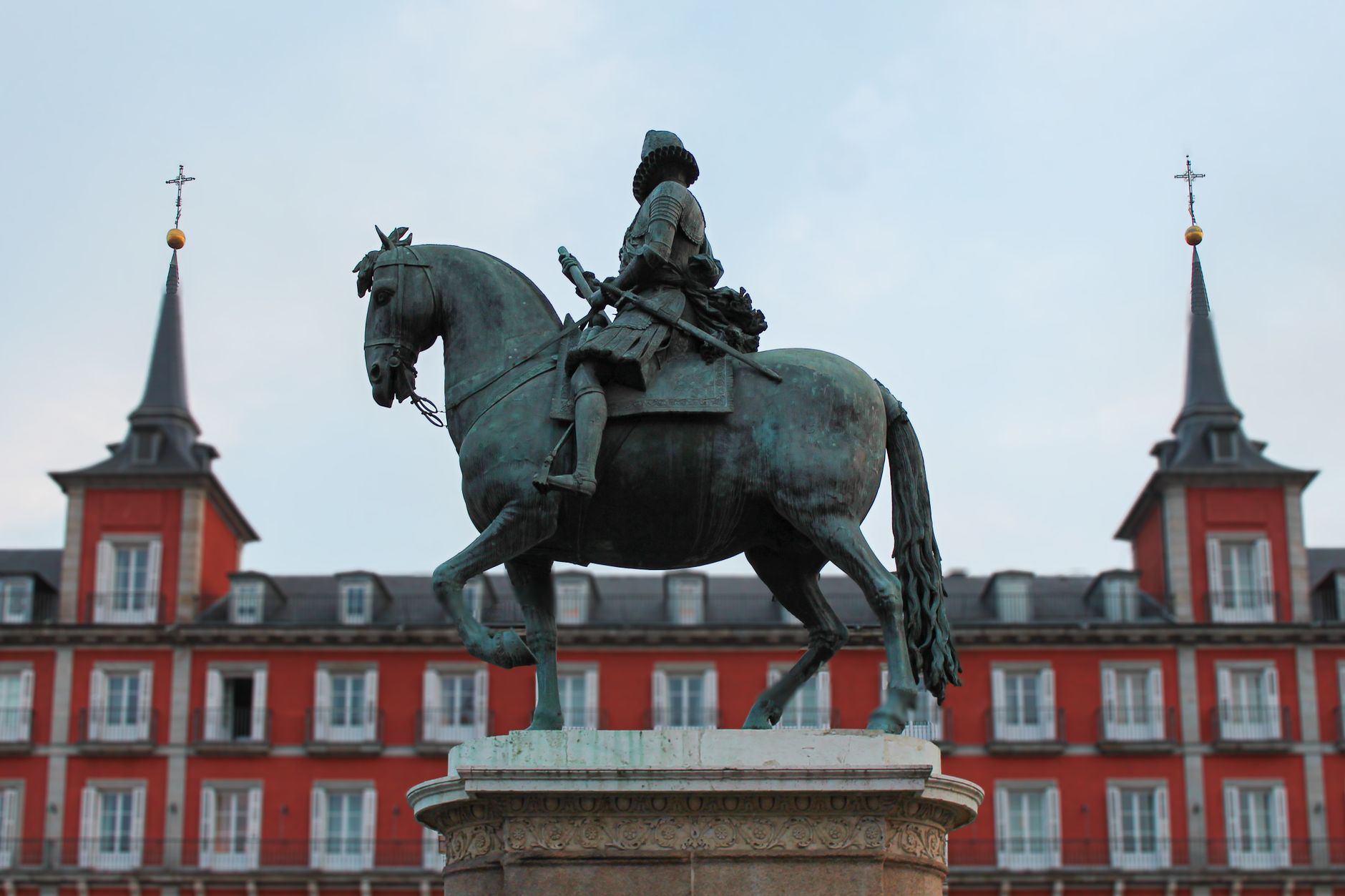 Equestrian statue of King Felipe III at Plaza Mayor during daytime in Madrid, Spain. — illustrating How Much of the Prado Can You See in One Visit?