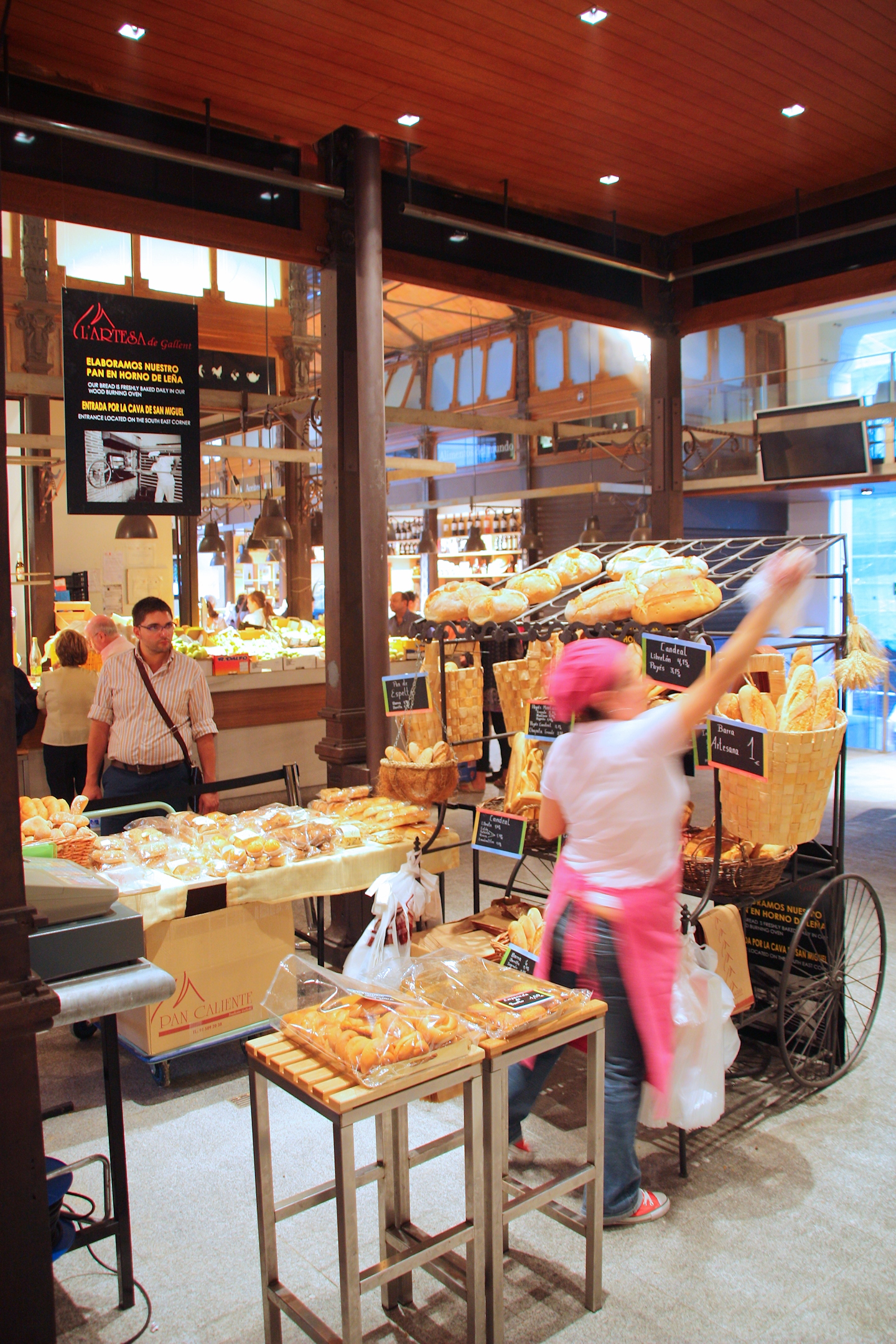 Spanish bakery stall at the Mercado de San Miguel in Madrid