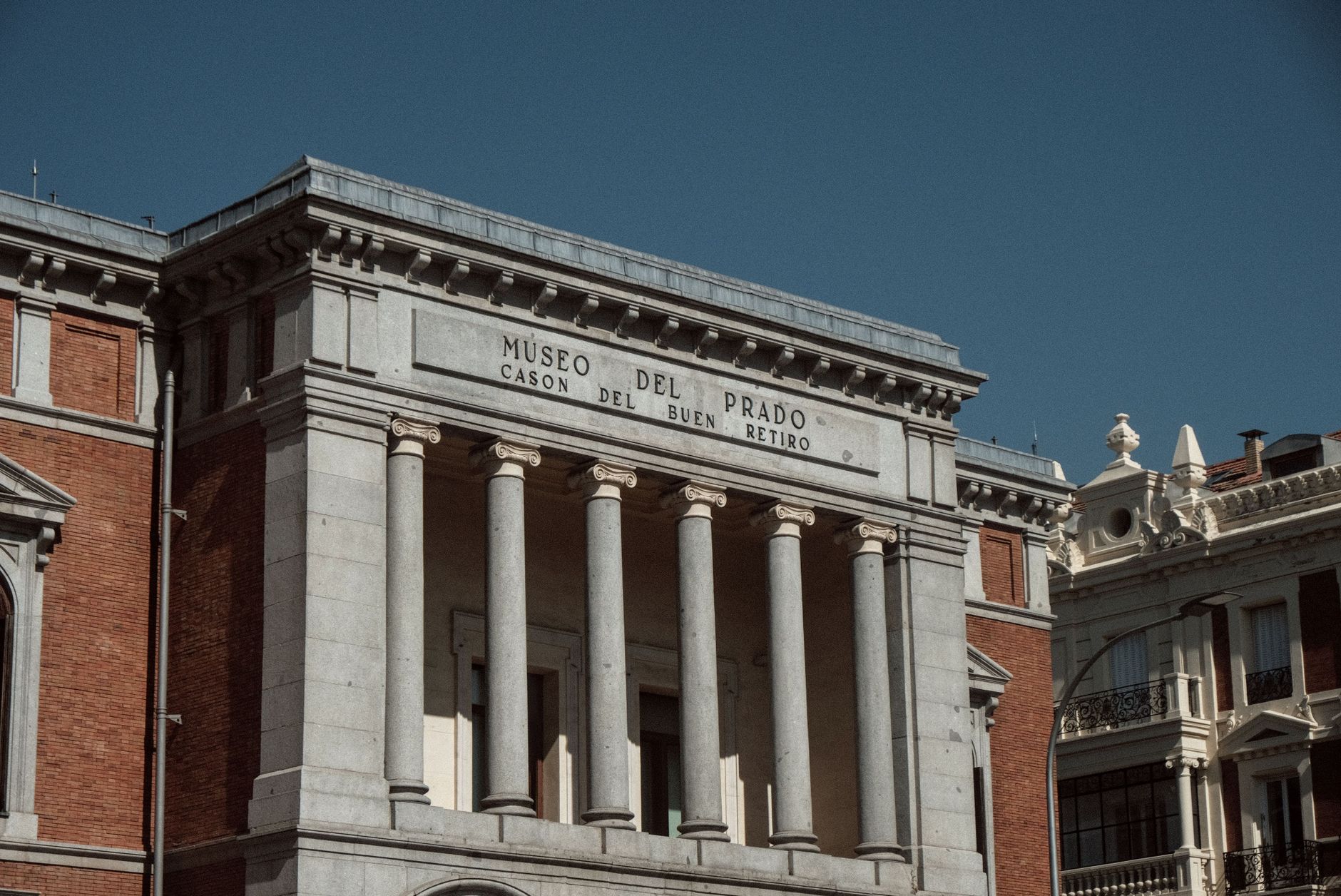 Elegant neoclassical facade of Cason del Buen Retiro, part of Museo del Prado, Madrid. — illustrating What Is in the Museo del Prado, and How Is It Arranged?