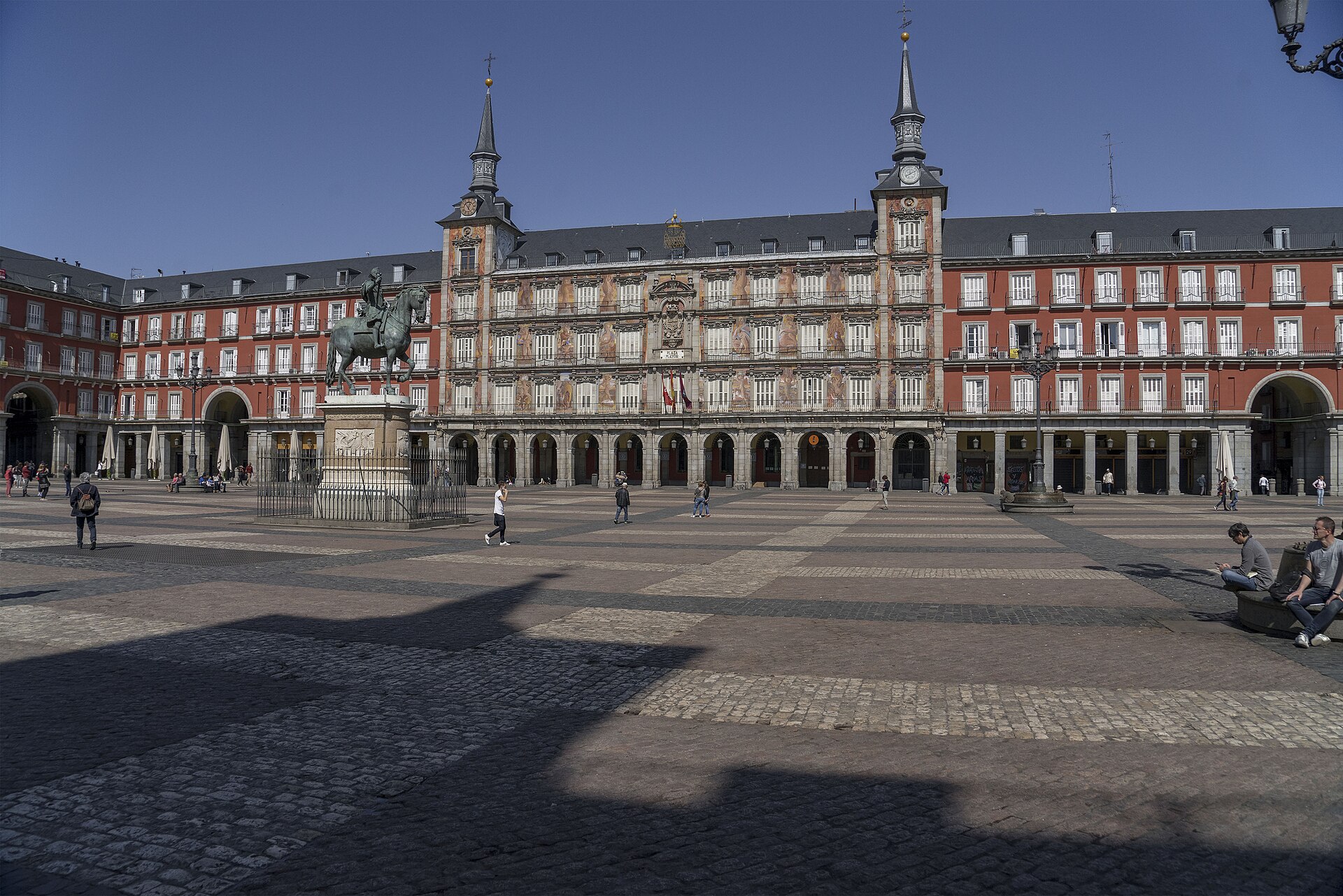 Madrid's Plaza Mayor on 14 March 2020