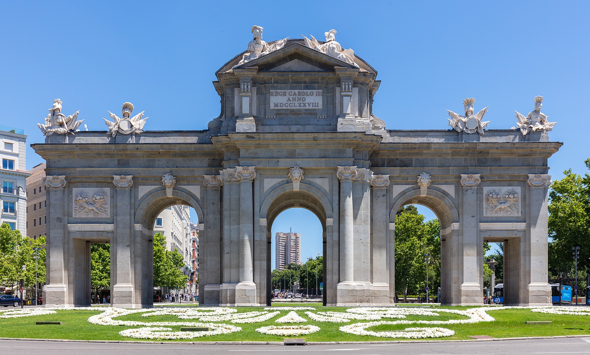 The Puerta de Alcalá standing in central Madrid