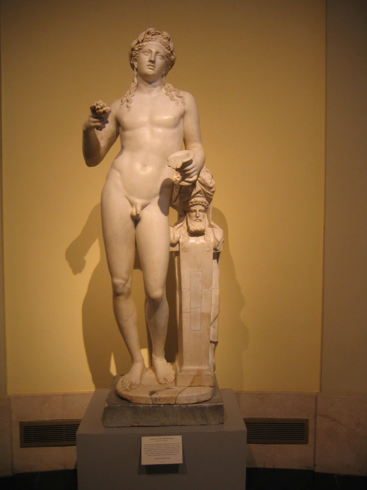 Roman marble statue of Dionysus of the Madrid-Varese type, carved around 150 AD