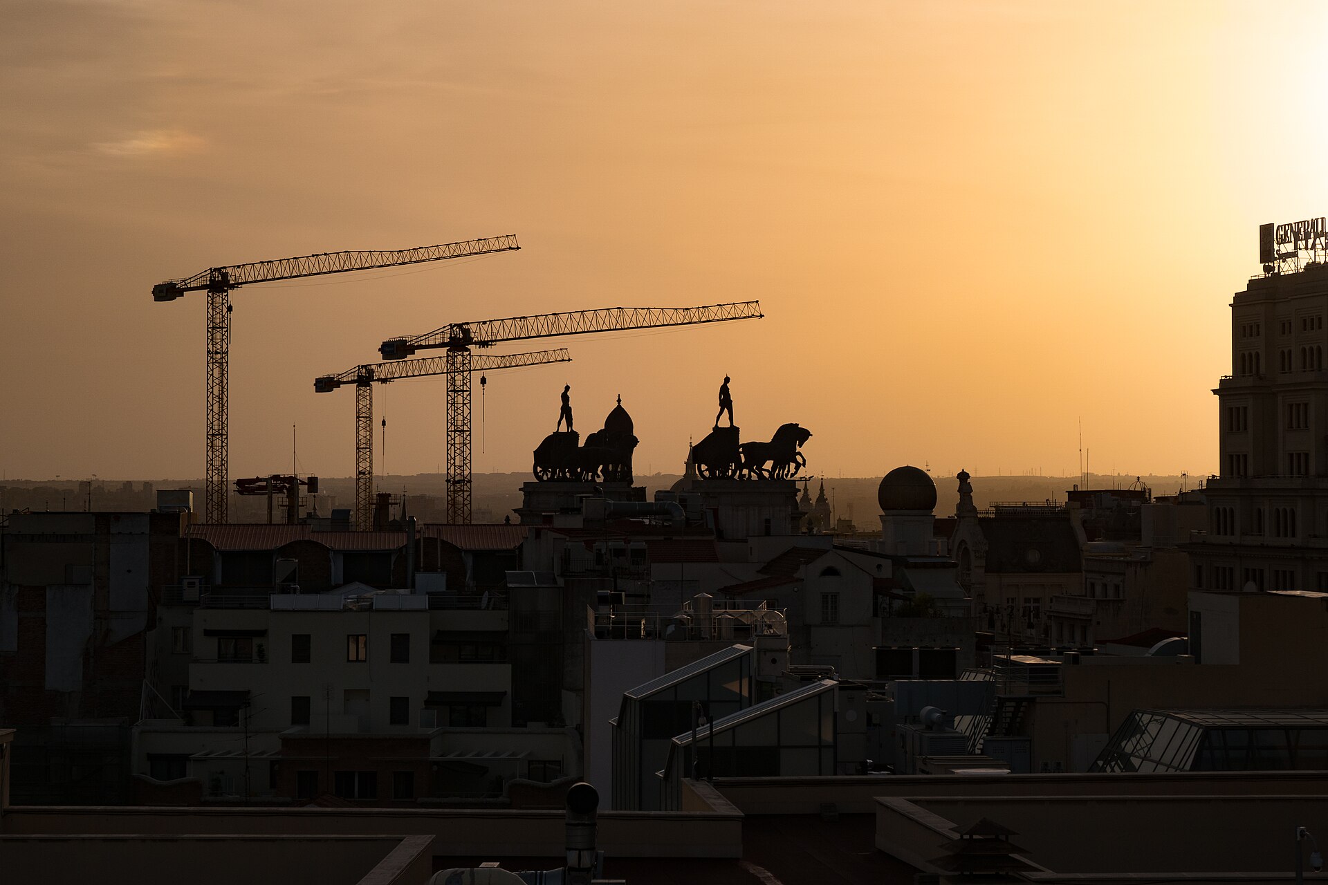 Madrid Skyline (28895539453).jpg — illustrating What Counts as Late in Madrid? An Evening Explained